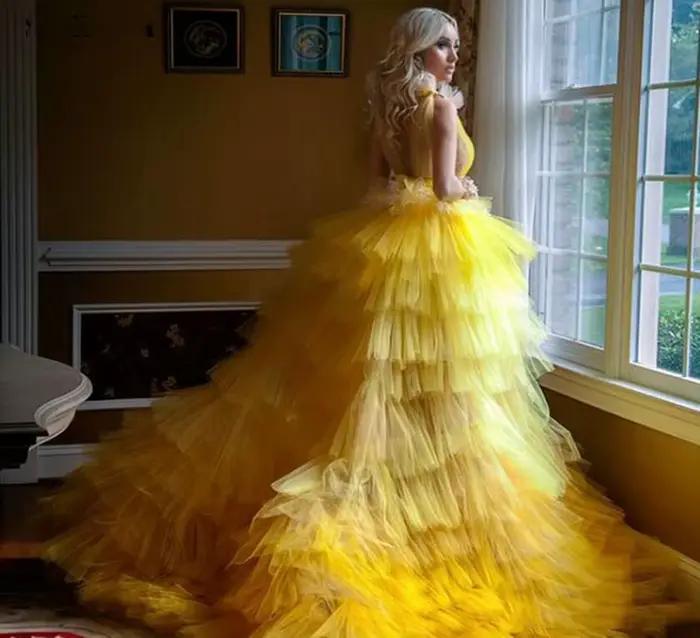 Robes de bal dorées 2026 pour femmes, élégantes, pour soirées formelles, courtes devant et longues derrière, plissées, Vestidos De Gala, robes de soirée de remise des diplômes