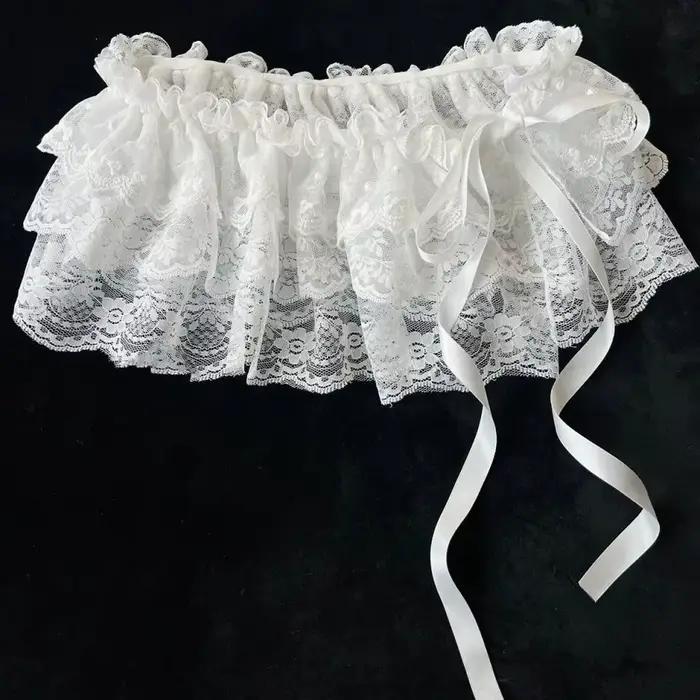 Coréen Ins blogueur Unique dentelle couches gaze jupes