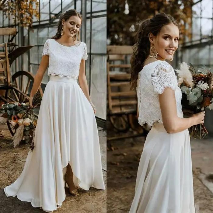 Magnifique robe de mariée deux pièces bohème