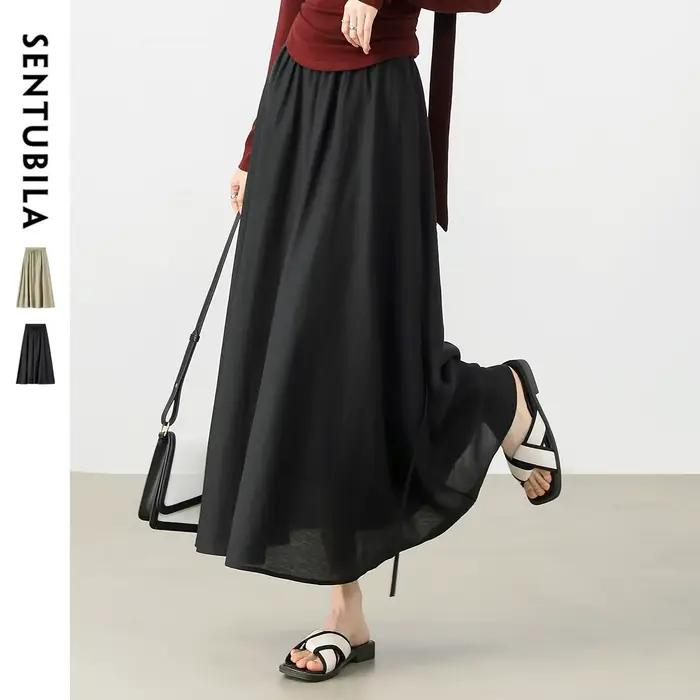 Jupe longue noire SENTUBILA pour femme