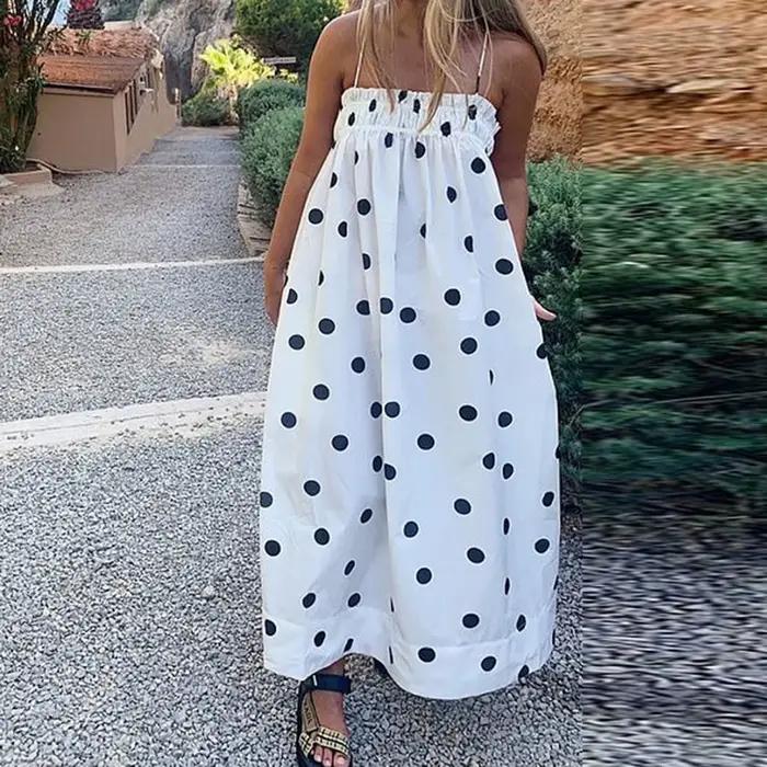 Robe longue à bretelles Spaghetti pour femmes