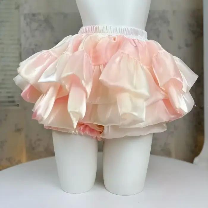 Kawaii – jupe de soirée Lolita pour femmes, jupe d'été à volants superposés, taille haute, mignonne, Balletcore, princesse douce, short Y2k