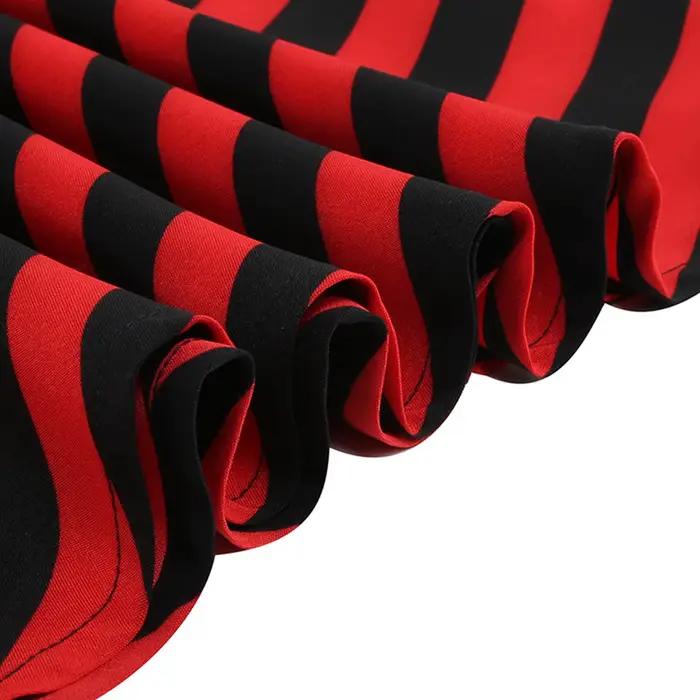 Jupe femme mode noir rouge couleur bloc rayure