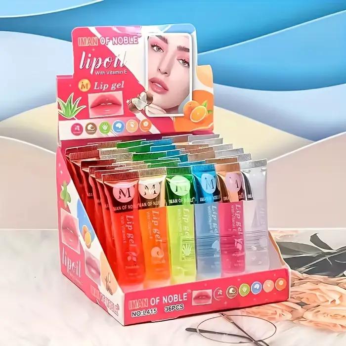 6 pièces/ensemble, brillant à lèvres transparent hydratant, VE, églantier, argan, hongole poivrée, saveur de noix de coco, huiles à lèvres repulpantes translucides cadeau S