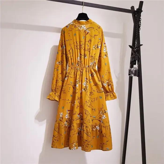 Robes mi-longues à manches longues pour femmes