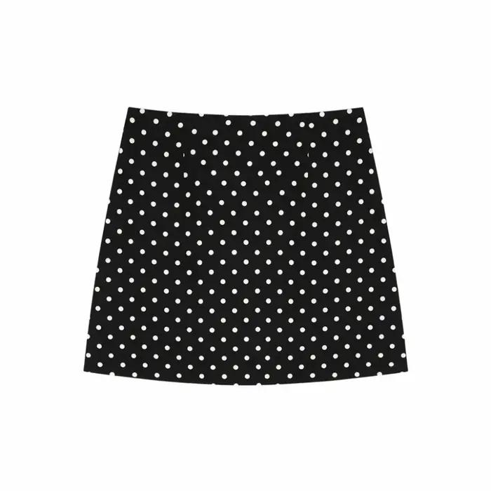 Mode XS/S/M/L/XL demi-corps jupe taille haute minceur a-ligne jupe courte à pois noir blanc moulante Mini jupe été