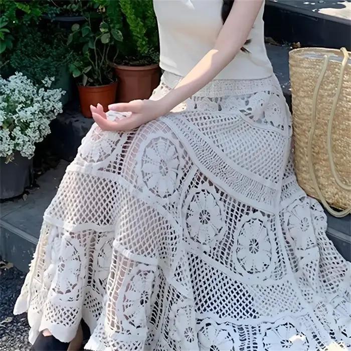 Jupe mi-longue Vintage pour femmes