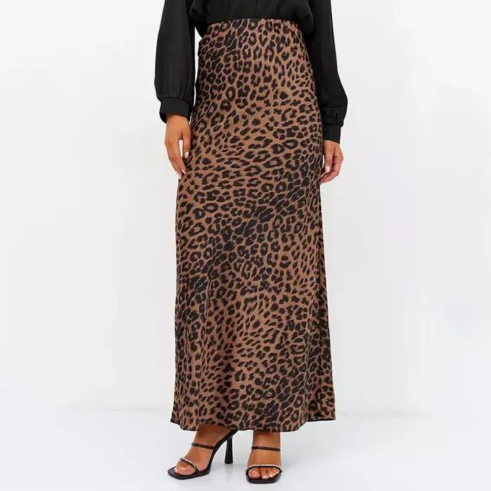 Femmes mode imprimé léopard jupes Vintage tache taille haute jupes mi-longues femmes décontracté Streetwear jupes Sexy femmes robe jupes