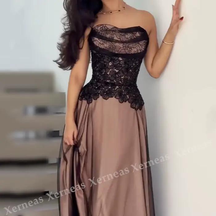 Robes longues sans bretelles sur mesure, élégantes, pour soirée formelle, sans manches, pour fête, mariage, de haute qualité, classiques
