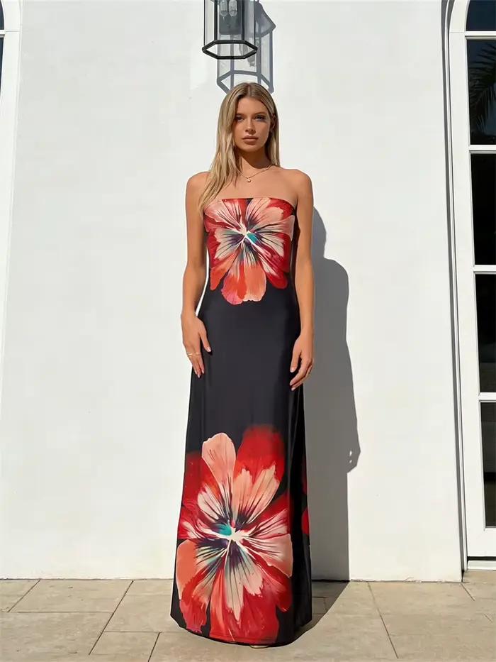Robe longue à imprimé Floral pour femmes