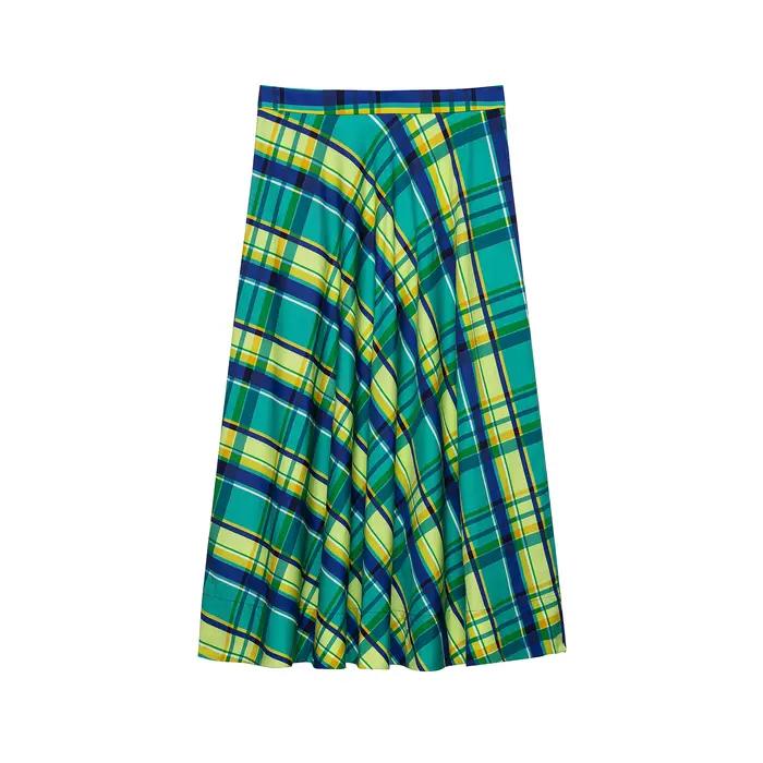 Jupe mini à carreaux taille haute