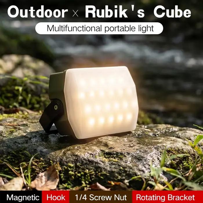 Lanterne de camping portable d'extérieur, batterie super longue durée 4000 mAh, lumière d'urgence rechargeable, lampe de travail à aimant puissant pour la réparation