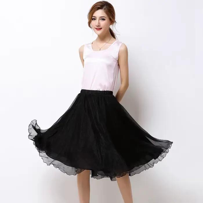 Jupes Tutu d'été en soie pour femmes
