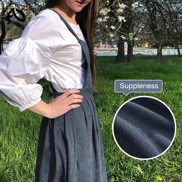 Original Robe rétro en velours côtelé pour femmes