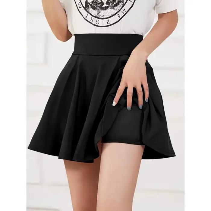 Women's Half Body Skirt Sweet Style Slim Knit Solid Colour A-line