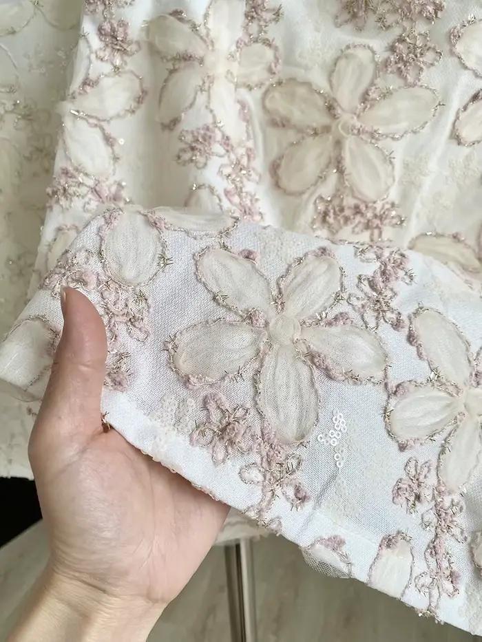 Femmes été automne doux Floral une ligne Mini jupe dame Streetwear taille haute brodé fleur jupe courte