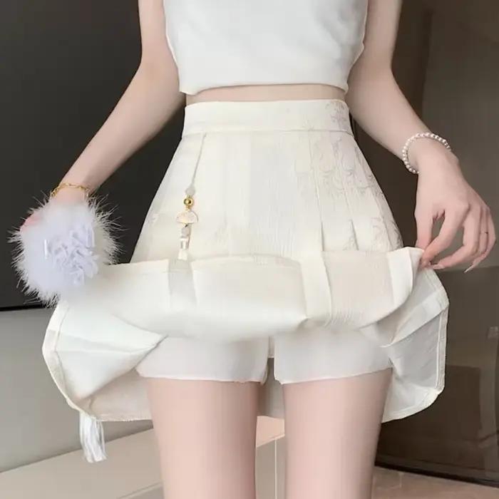 Jupe Jacquard de Style Chinois pour Femme