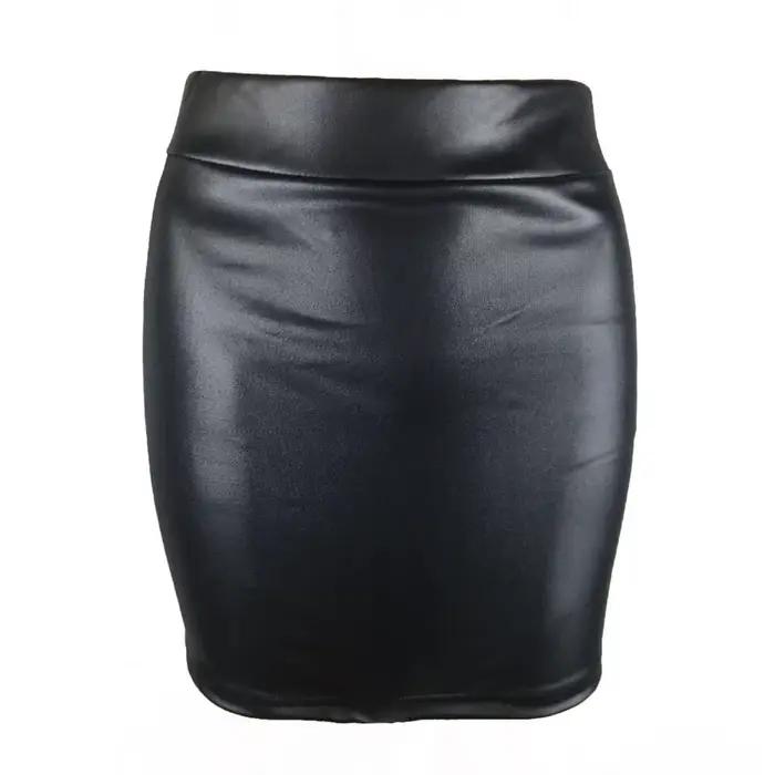 Mini-jupe en similicuir taille haute SANWOOD pour femmes, style décontracté, coupe droite, confortable, polyvalente, pour diverses occasions et looks casuels