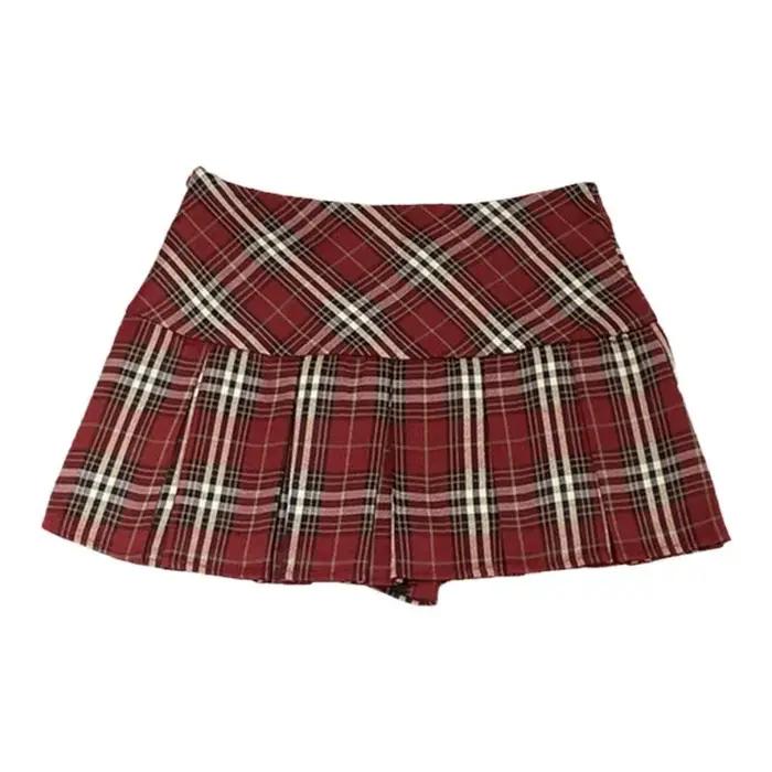 Mini jupe plissée taille haute pour femme