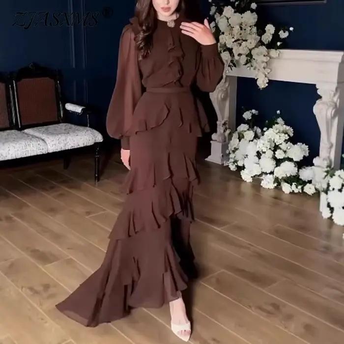 Robe de soirée élégante à manches longues pour femmes