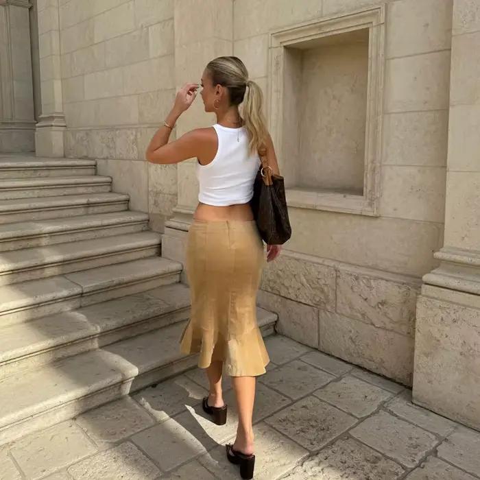 Jupes longues brodées rétro pour femmes