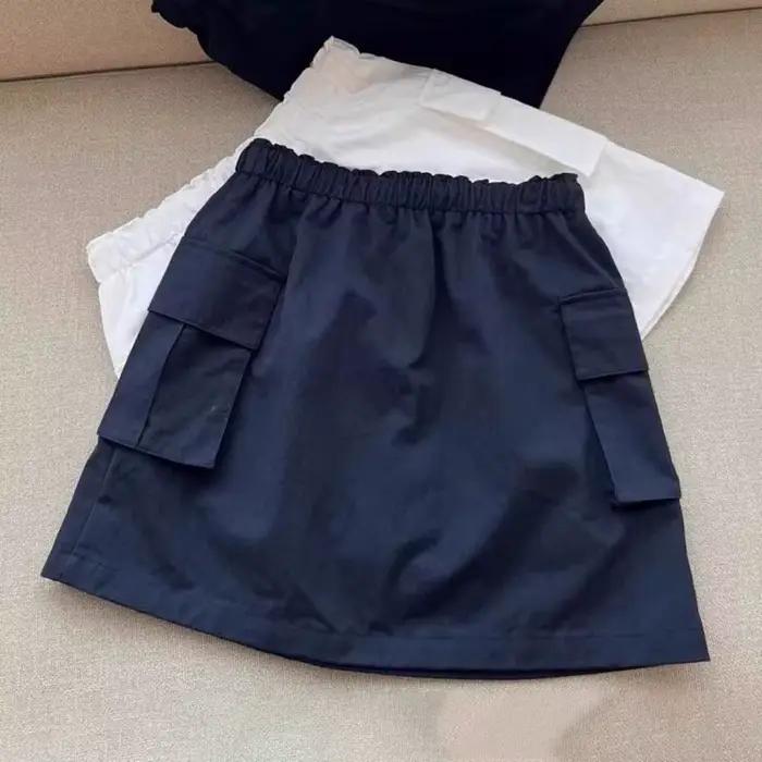 Jupe cargo ample taille haute à lacets et grandes poches, style streetwear pour femme, coupe mi-longue, style Spicy Girl