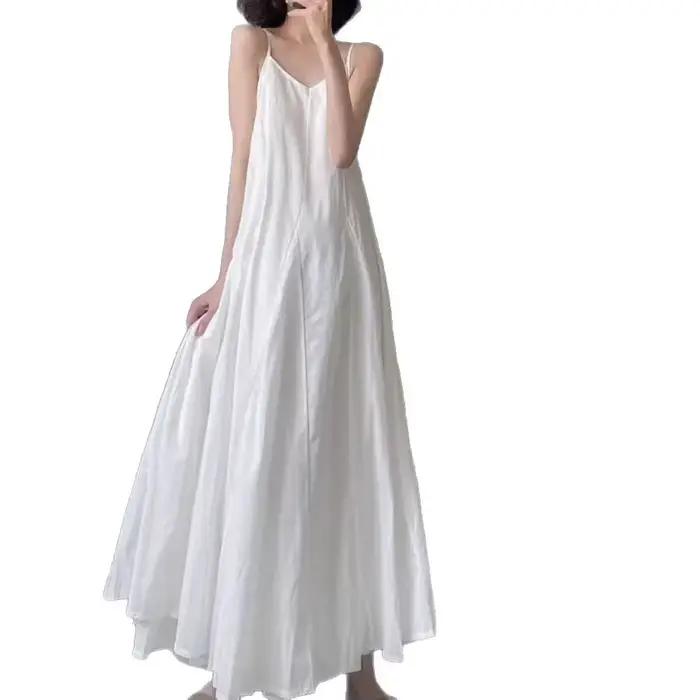 Robe longue d'été pour femme en coton pur