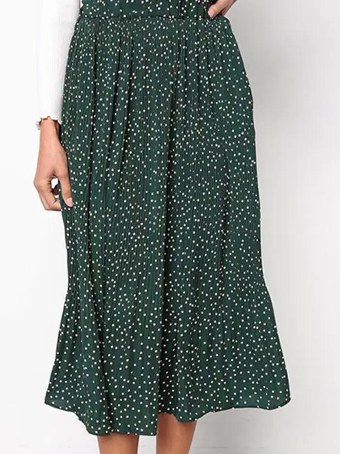 Jupe mi-longue plissée à imprimé Floral pour femmes, taille haute élastique, poches latérales, bas féminin élégant, été 2023