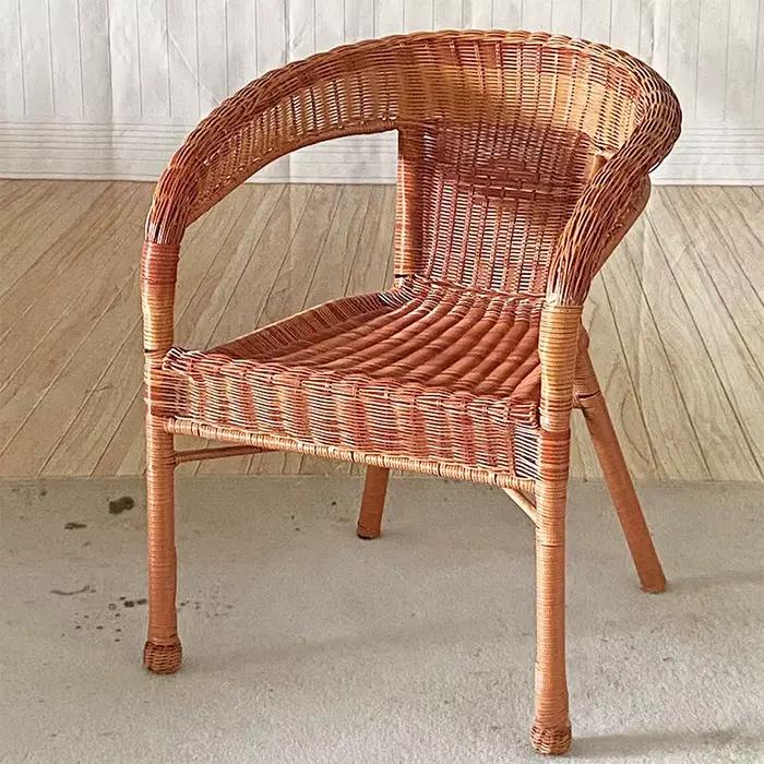 Chaise en rotin confortable, fauteuil d'extérieur, salon, chaises à dossier esthétique, fauteuils décoratifs Vintage, meubles en rotin