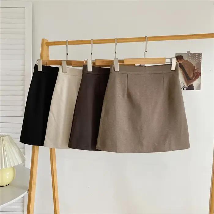 Mini-jupe A-line en polyester pour femmes, style preppy minimaliste, longueur au-dessus du genou, pour l'été et les occasions spéciales