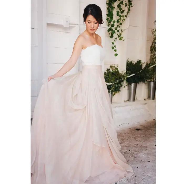 Jupe longue rose pâle pour femme