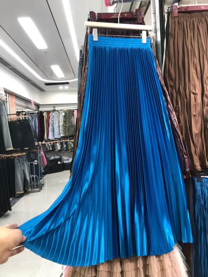 TingYiLi-Jupe longue plissée pour femme