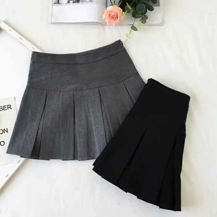 Mini jupe plissée taille haute pour femme