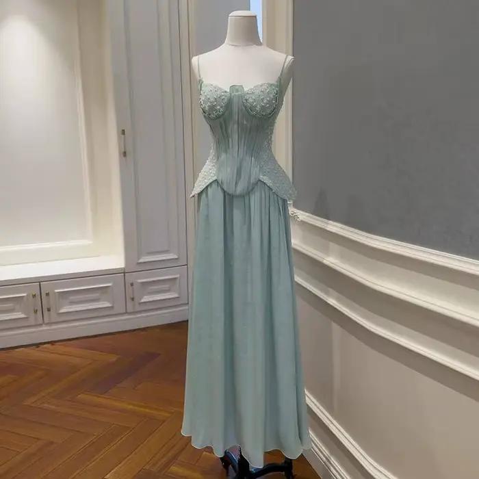 IEQJ – jupe simple plissée à taille élastique pour femmes