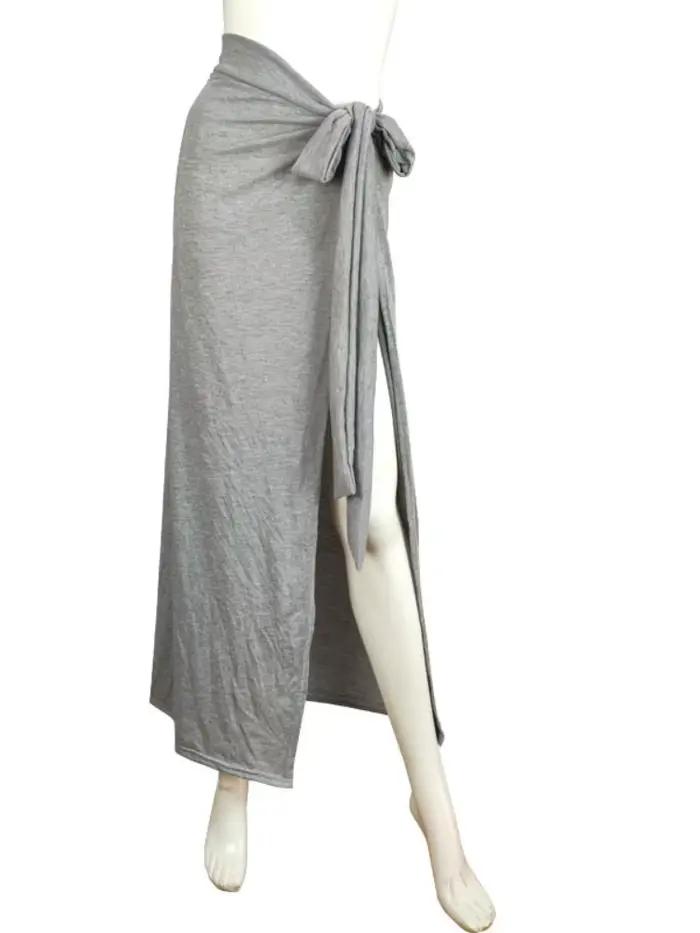 Jupe longue bandage à fente haute pour femmes