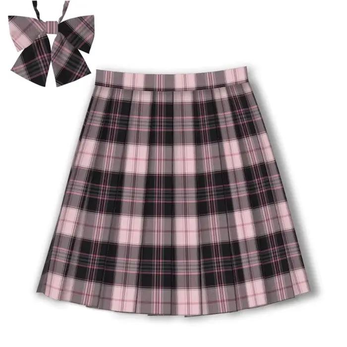 Jupe plissée rose de Style collégial pour femmes, jupe courte, uniforme JK, printemps et été 2025, envoyer un nœud papillon