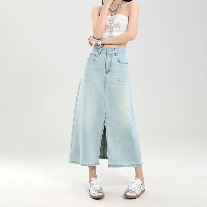 Jupe en jean taille haute Printemps-Été 2026