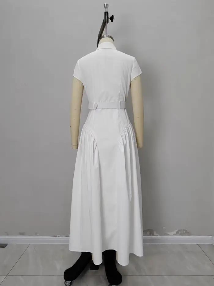 Robe longue à col français pour femme