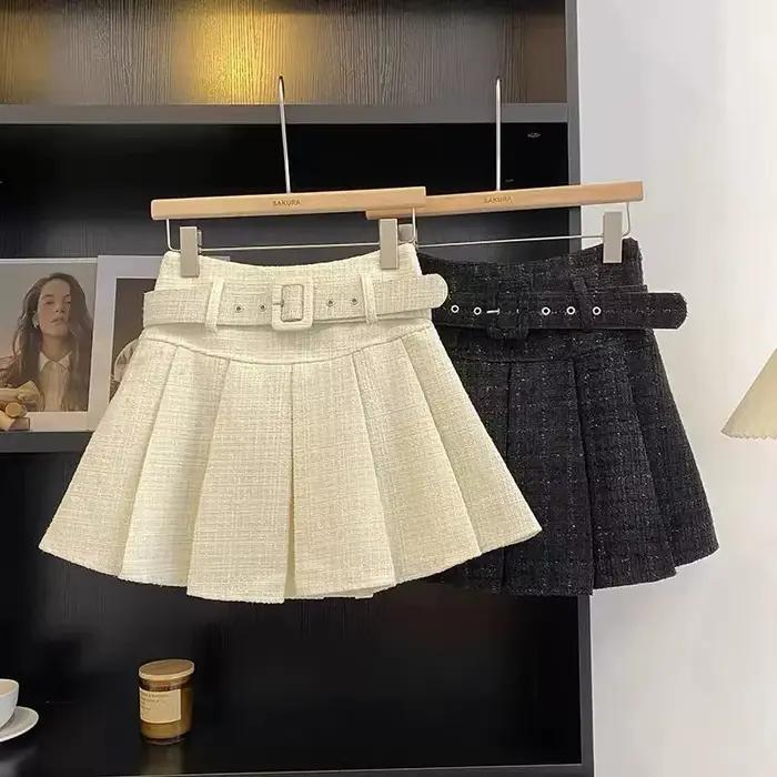 Mini jupe trapèze taille haute pour femmes