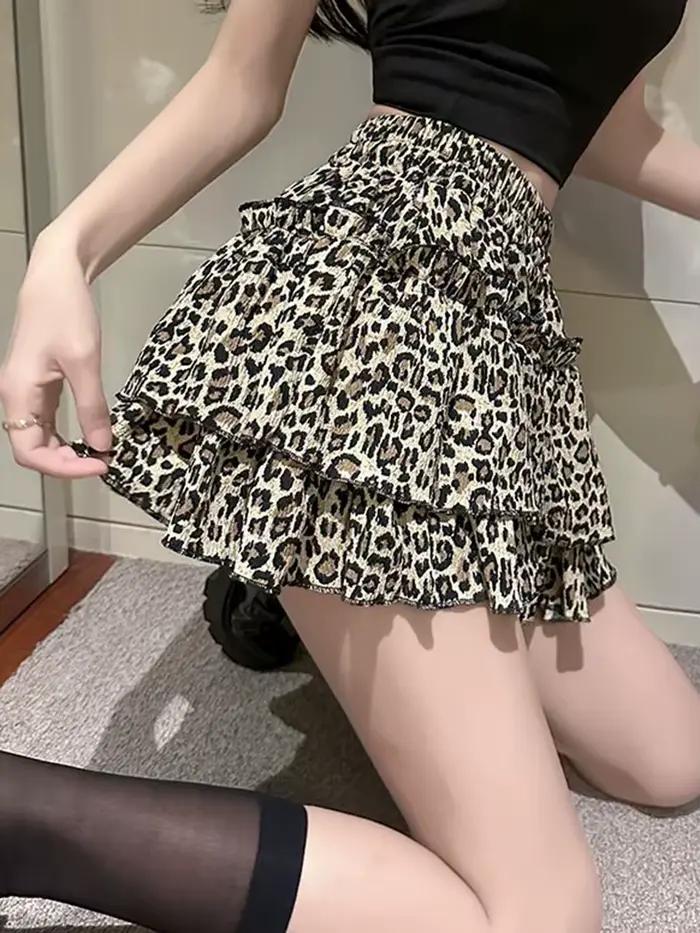 Nouvelle Mini-jupe Léopard Sexy pour Femme