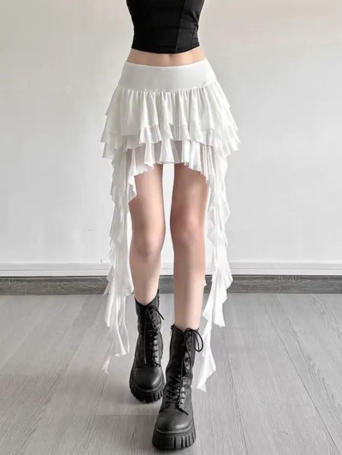 Jupe Y2K sexy à volants pour femme