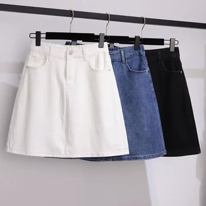 Jupe trapèze en jean pour femme