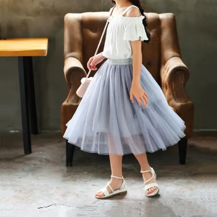 Jupes pour filles, jupe simple en gaze de princesse pour toutes les saisons