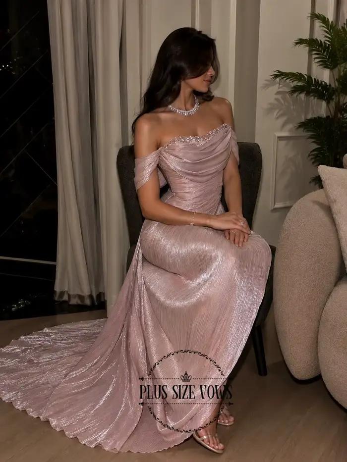 Nouvelles Robes de Soirée Roses 2026, Longues, Épaules Dénudées, Élégantes, Robes de Fête pour Femmes, Robes de Cocktail Formelles