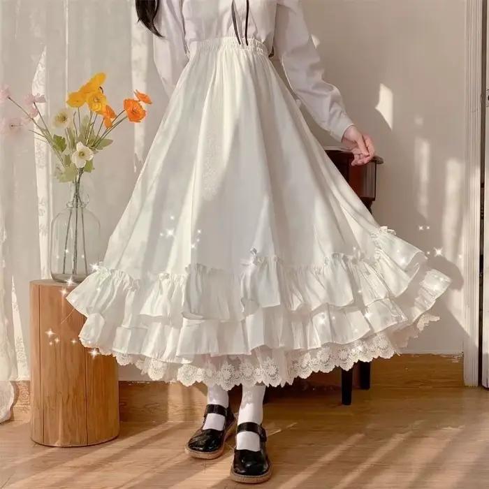 Jupes longues plissées japonaises pour femmes