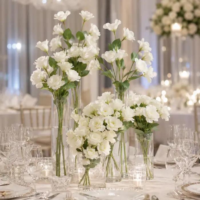 Fleurs artificielles Lisianthus à longue tige, branche d'arrangement de fausses fleurs pour centre de table, bouquet, décoration de maison et de mariage