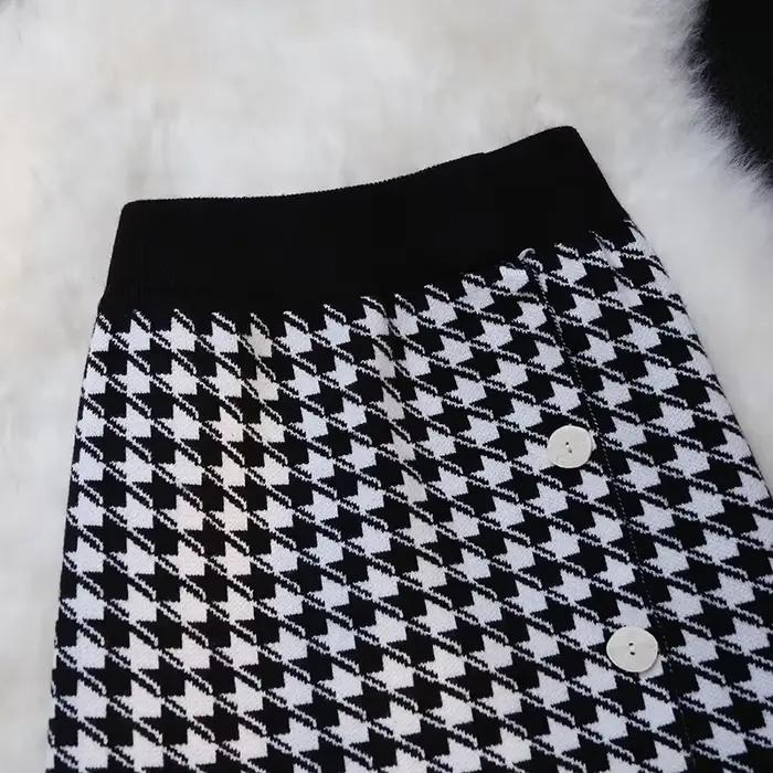 2025 mode jupes tricotées femmes automne hiver nouvelle taille haute enveloppes laine jupe femme