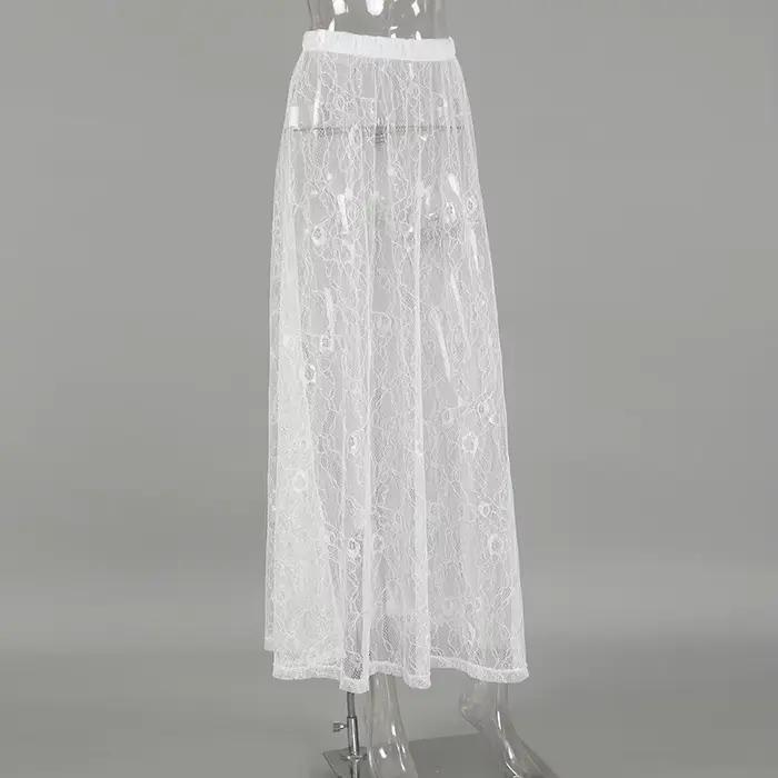 BKLD Jupes en dentelle transparentes sexy mi-longues