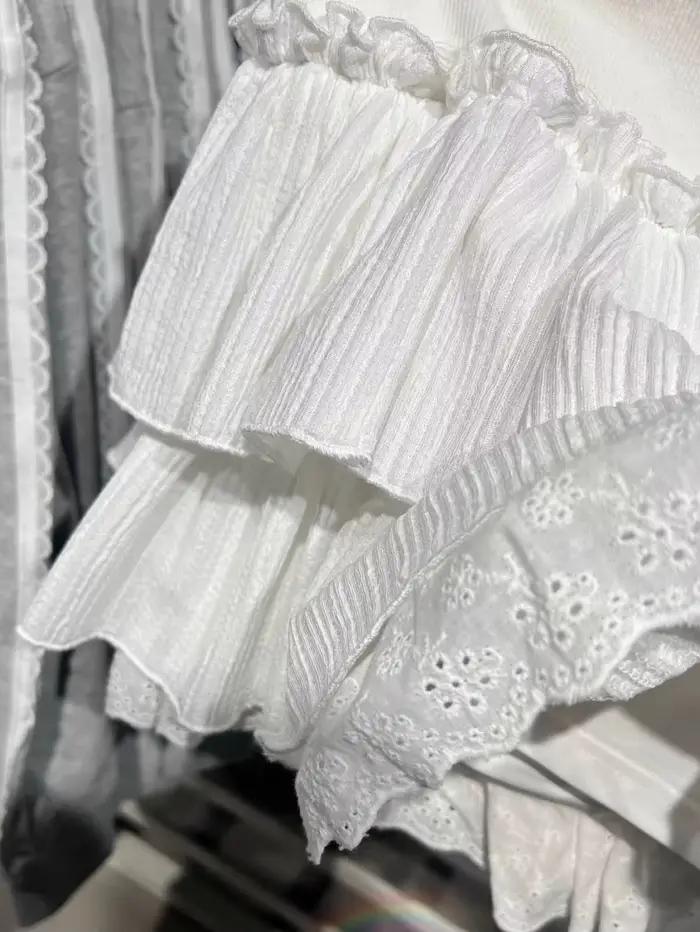 Nouvelles jupes mini blanches trapèze pour femmes en coton, décontractées, à taille haute élastique, style vintage et balletcore, mignonnes et élégantes