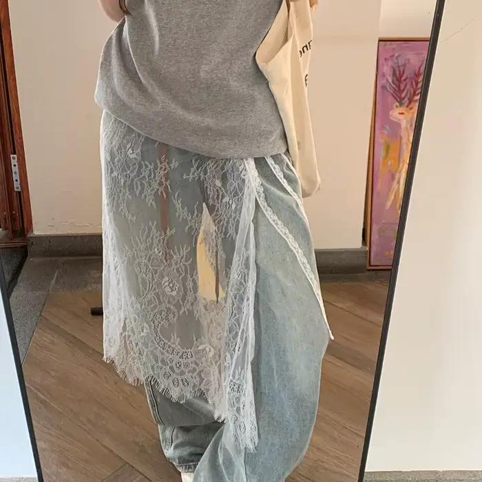Jupes mi-longues en dentelle pour femmes